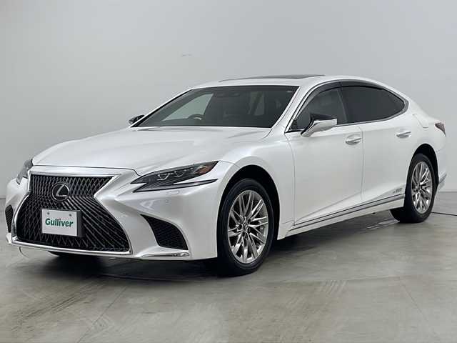 レクサス ＬＳ 500h Iパッケージ 道央・札幌 2018(平30)年 5.7万km ソニッククォーツ ・4WD/・寒冷地仕様/・純正ナビ（CD/DVD/BT/USB/AUX/フルセグ）/・全方位モニター/・サンルーフ/・PCS/・BSM/・PKSA/・HUD/・エアサスペンション/・デジタルインナーミラー/・レーダークルーズコントロール/・パドルシフト/・D/Nシートヒーター/・D/Nベンチレーション/・ステアリングヒーター/・ドアミラーヒーター/・D/Nパワーシート/・Dメモリーシート/・フロントカメラ/・バックカメラ/・バックフォグ/・純正１９インチAW