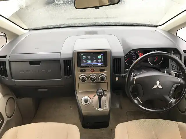 三菱 デリカＤ：５ G－Power package 富山県 2008(平20)年 8.5万km ディープブラックマイカ 4WD/社外ナビ/フルセグTV/Bluetooth/バックカメラ/クルーズコントロール/片側パワースライドドア/スマートキー/スペアキー１本/パドルシフト/オートライト/電動格納ミラー/ウインカーミラー