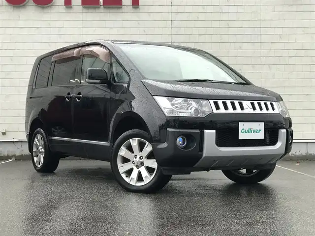 三菱 デリカＤ：５ G－Power package 富山県 2008(平20)年 8.5万km ディープブラックマイカ 4WD/社外ナビ/フルセグTV/Bluetooth/バックカメラ/クルーズコントロール/片側パワースライドドア/スマートキー/スペアキー１本/パドルシフト/オートライト/電動格納ミラー/ウインカーミラー