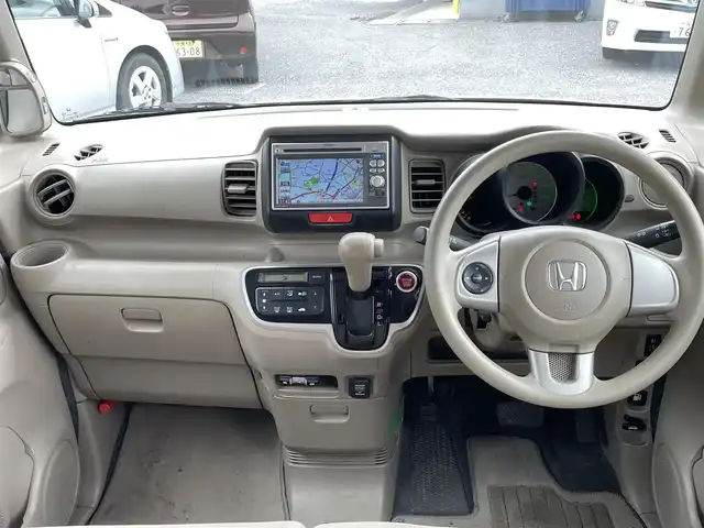 ホンダ Ｎ ＢＯＸ G 千葉県 2013(平25)年 7.7万km チェリーシェルピンクメタリック 純正ナビ/バックカメラ/ETC/ヘッドライトレベライザー/純正フロアマット/ドアバイザー/プッシュスタート/アイドリングストップ