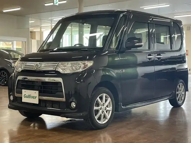 ダイハツ タント カスタム X 道央・札幌 2013(平25)年 11.1万km ブラックマイカメタリック 4WD/社外SDナビ/・ワンセグTV/CD/DVD/BT/SD/AM/FM/純正エンジンスターター/社外360°ドライブレコーダー/左側パワースライドドア /アイドリングストップ/純正フロアマット/純正ドアバイザー/ウインカーミラー/HIDヘッドライト/フォグライト/ベンチシート/サイドエアロ/純正14インチAW/新車時保証書/取扱説明書