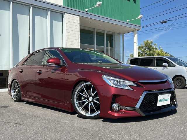 トヨタ マークＸ PREMIUM 香川県 2013(平25)年 4.3万km ダークレッドマイカメタリック 純正ナビ(Bluetooth/CD/DVD)/フルセグTV/バックカメラ/クルーズコントロール/ビークルスタビリティコントロール/HIDヘッドランプ/オートライト/社外LEDフロントフォグランプ/オートエアコン/木目調/革巻きコンビステアリング/ステアリングスイッチ/アルカンターラ/合皮コンビシート/前席パワーシート/シートヒーター/ロクサーニ19インチアルミホイール/スマートエントリー/スタートシステム/G’s用F・Rバンパー/社外Sエアロ/車高調レンチ/禁煙車
