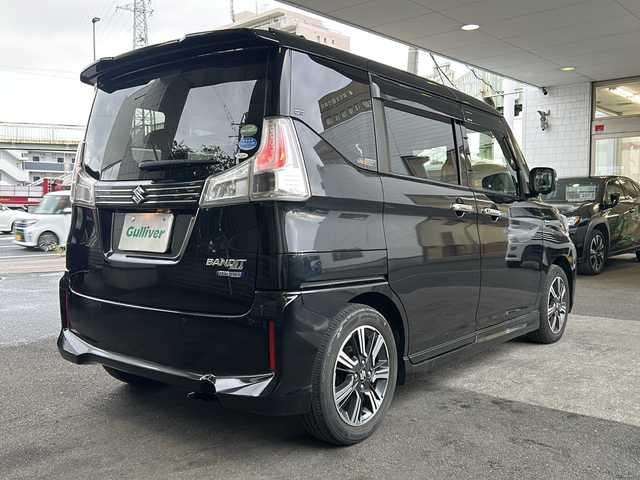 スズキ ソリオ バンディット HV MV 京都府 2019(令1)年 7.3万km スーパーブラックパール 社外7インチナビ/フルセグテレビ/アラウンドビューカメラ/Bluetooth/ワンオーナー/デジタルインナーミラー/ドライブレコーダー前後/パドルシフト/クルーズコントロール/両側パワースライドドア/ビルトインETC/レーンキープアシスト/電動格納ウィンカーミラー/禁煙車/フォグランプ/純正フロアマット