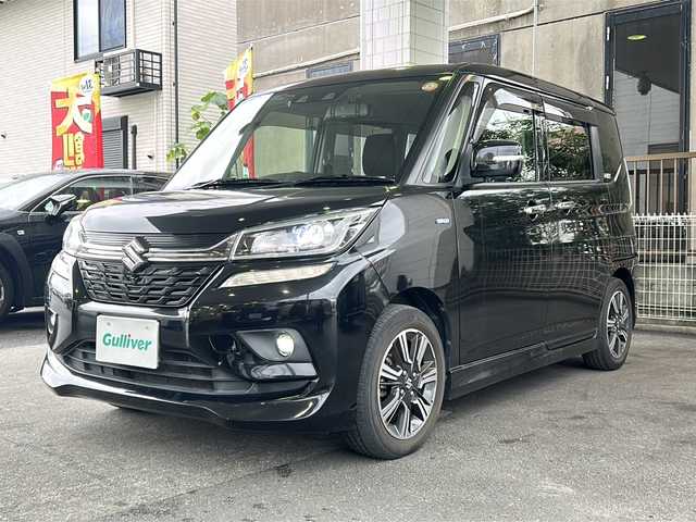 スズキ ソリオ バンディット HV MV 京都府 2019(令1)年 7.3万km スーパーブラックパール 社外7インチナビ/フルセグテレビ/アラウンドビューカメラ/Bluetooth/ワンオーナー/デジタルインナーミラー/ドライブレコーダー前後/パドルシフト/クルーズコントロール/両側パワースライドドア/ビルトインETC/レーンキープアシスト/電動格納ウィンカーミラー/禁煙車/フォグランプ/純正フロアマット