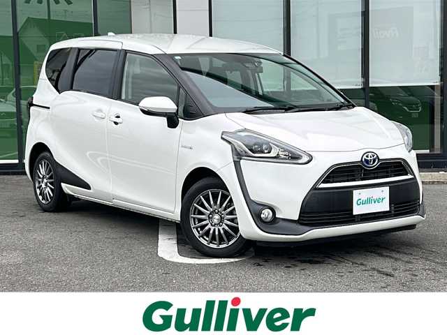 トヨタ シエンタ ハイブリッド G クエロ 岐阜県 2019(平31)年 1.2万km ホワイトパールクリスタルシャイン 登録時走行距離11688km/純正7インチナビ/バックモニター/フルセグテレビ/両側パワースライドドア/トヨタセーフティセンス/社外アルミホイール/純正フロアマット/LEDヘッドライト/ハーフレザーシート/オレンジステッチ/ビルトインETC/スマートキー/プッシュスタート/禁煙車/Bluetooth接続/レーンキープアシスト