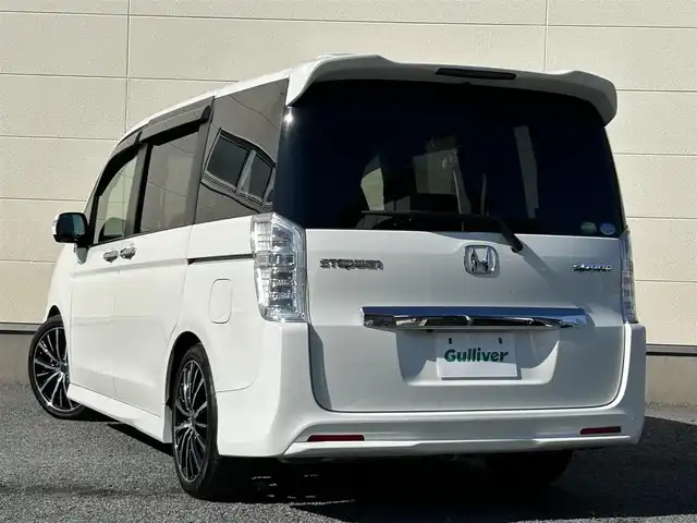 ホンダ ステップワゴン スパーダ Z インターナビセレ 茨城県 2012(平24)年 7.3万km ホワイトオーキッドパール 純正ナビ/(FM/AM/CD/DVD/フルセグ)/フリップダウンモニター/バックカメラ/ドライブレコーダー(前方)/ETC/クルーズコントロール/両側パワースライドドア/社外アルミホイール(PASSAGE)/パドルシフト/パワーステアリング/横滑り防止装置/オートライト/スペアキー