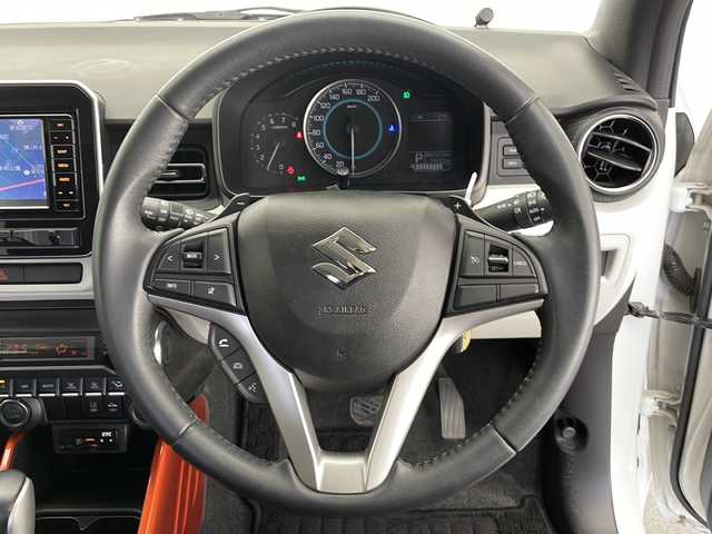 スズキ イグニス ハイブリッド MZ 長野県 2019(令1)年 3万km ピュアホワイトP 純正SDナビ/フルセグテレビ/DVD/Bluetooth/CD/全方位カメラ/純正ETC/運転席シートヒーター/パドルシフト/クルーズコントロール/革巻きステリング/LEDヘッドライト/LEDフォグランプ/ドアバイザー/フロアマット