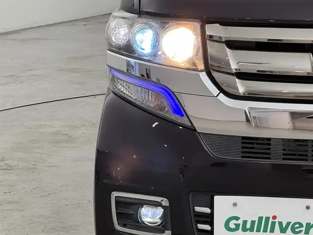 ホンダ Ｎ ＢＯＸ カスタム ターボ SSパッケージ 福岡県 2016(平28)年 7.6万km プレミアムベルベットパープル・パール ワンオーナー　/後席モニター　/純正８型ナビ　/バックカメラ　/ビルトインＥＴＣ　/前方ドラレコ　/クルーズコントロール　/パドルシフト　/シティブレーキアクティブシステム　/両側電動スライドドア　/ハーフレザーシート　/シートヒーター　