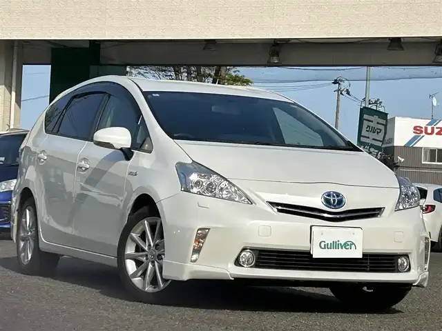 トヨタ プリウス α S ツーリングセレクション 宮城県 2014(平26)年 12.3万km ホワイトパールクリスタルシャイン /純正8インチナビ//CD/DVD/USB/BT/フルセグテレビ//バックカメラ//ビルトインETC//LEDヘッドライト/フォグランプ//純正エアロ