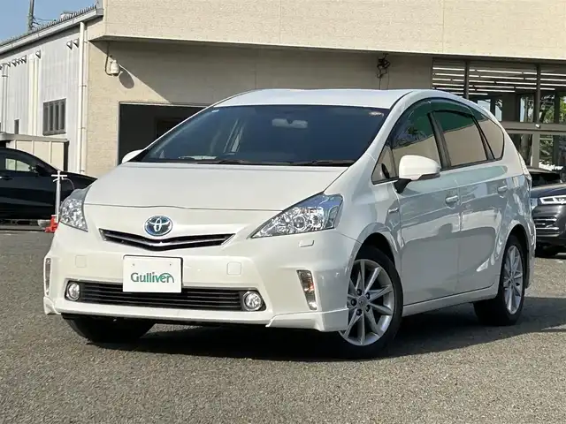 トヨタ プリウス α S ツーリングセレクション 宮城県 2014(平26)年 12.3万km ホワイトパールクリスタルシャイン /純正8インチナビ//CD/DVD/USB/BT/フルセグテレビ//バックカメラ//ビルトインETC//LEDヘッドライト/フォグランプ//純正エアロ