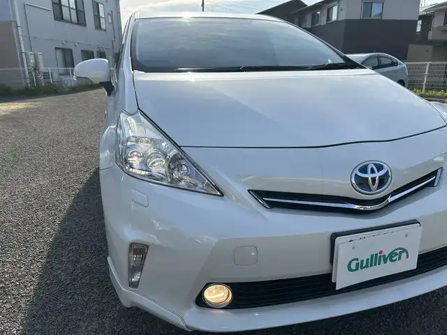 トヨタ プリウス α S ツーリングセレクション 宮城県 2014(平26)年 12.3万km ホワイトパールクリスタルシャイン /純正8インチナビ//CD/DVD/USB/BT/フルセグテレビ//バックカメラ//ビルトインETC//LEDヘッドライト/フォグランプ//純正エアロ