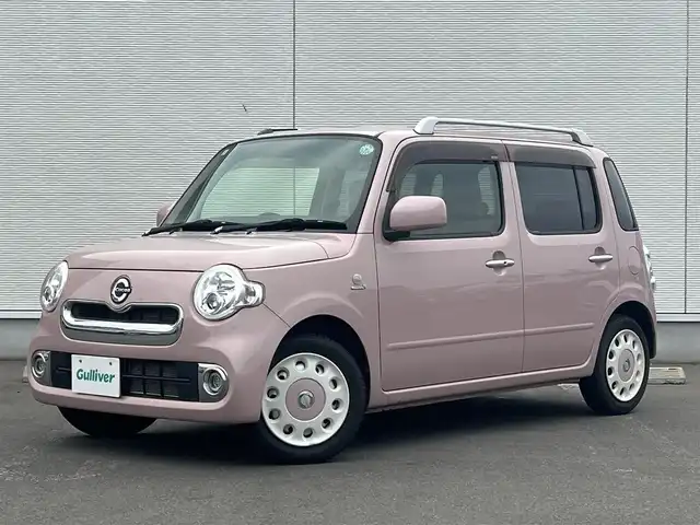 ダイハツ ミラ ココア プラスX 秋田県 2015(平27)年 4.2万km ムースピンクパール 純正オーディオ(AM/FM/CD）/LEDヘッドライト/４WD/スマートキー/社外エンジンスターター/アイドリングストップ/ルーフレール/純正フロアマット/純正ドアバイザー/オートエアコン/盗難防止装置/電動格納ミラー/取扱説明書