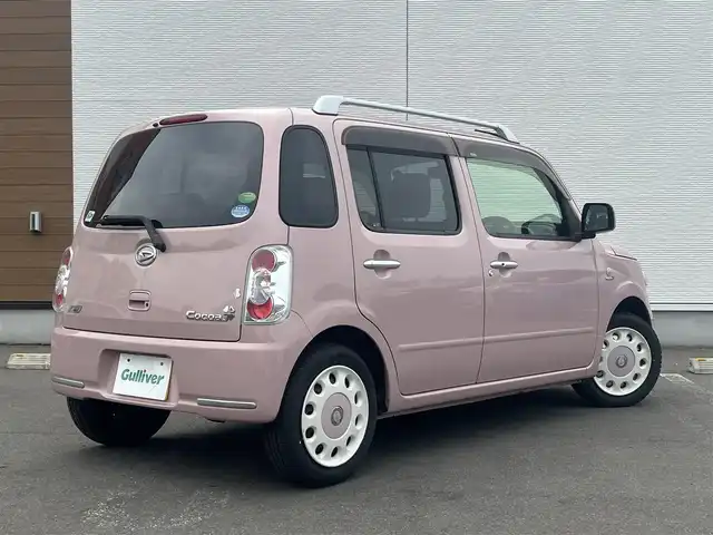 ダイハツ ミラ ココア プラスX 秋田県 2015(平27)年 4.2万km ムースピンクパール 純正オーディオ(AM/FM/CD）/LEDヘッドライト/４WD/スマートキー/社外エンジンスターター/アイドリングストップ/ルーフレール/純正フロアマット/純正ドアバイザー/オートエアコン/盗難防止装置/電動格納ミラー/取扱説明書
