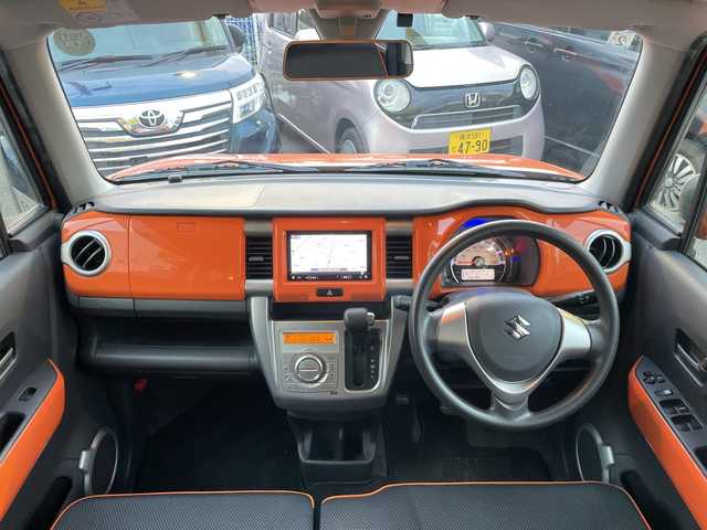 スズキ ハスラー G 神奈川県 2015(平27)年 2.2万km パッションオレンジマイカ/スペリアホワイト ワンオーナー/社外ナビ、フルセグTV/バックカメラ/衝突軽減ブレーキ/ETC/シートヒーター/アイドリングストップ/スマートキー×2/保証書、取説
