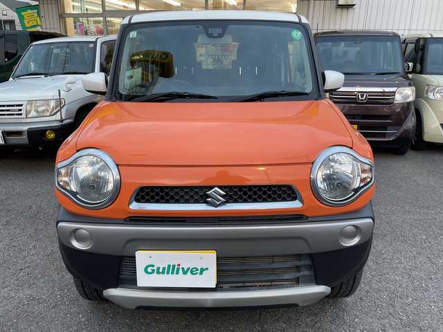 スズキ ハスラー G 神奈川県 2015(平27)年 2.2万km パッションオレンジマイカ/スペリアホワイト ワンオーナー/社外ナビ、フルセグTV/バックカメラ/衝突軽減ブレーキ/ETC/シートヒーター/アイドリングストップ/スマートキー×2/保証書、取説