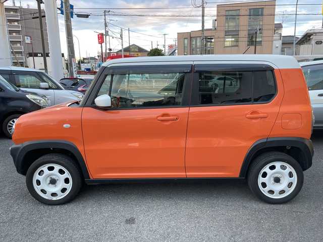 スズキ ハスラー G 神奈川県 2015(平27)年 2.2万km パッションオレンジマイカ/スペリアホワイト ワンオーナー/社外ナビ、フルセグTV/バックカメラ/衝突軽減ブレーキ/ETC/シートヒーター/アイドリングストップ/スマートキー×2/保証書、取説