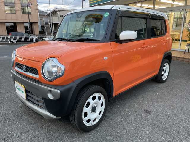 スズキ ハスラー G 神奈川県 2015(平27)年 2.2万km パッションオレンジマイカ/スペリアホワイト ワンオーナー/社外ナビ、フルセグTV/バックカメラ/衝突軽減ブレーキ/ETC/シートヒーター/アイドリングストップ/スマートキー×2/保証書、取説