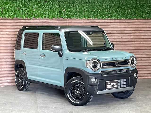 スズキ ハスラー Jスタイル Ⅱ 道北・旭川 2023(令5)年 0.4万km オフブルーメタリック/ガンメタリック2トーンルーフ 【2407030164】/WEDS　マッドヴァンスX タイプS（社外）/オープンカントリーR/T（社外）/1インチリフトアップキット（社外）/ディスプレイオーディオ/サイドカメラ/フロントカメラ/ステアリングスイッチ/電動格納ミラー/ウィンカーミラー/クルーズコントロール/ダウンヒルアシストコントロール/コーナーセンサー/社外パーツ取り付けあり