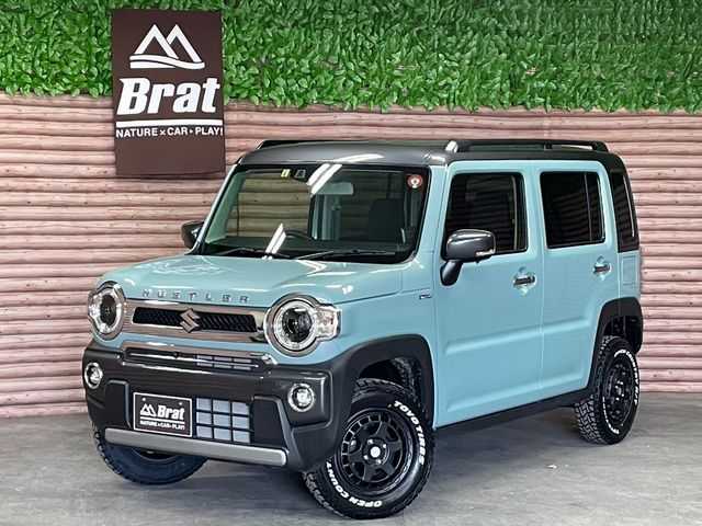 スズキ ハスラー Jスタイル Ⅱ 道北・旭川 2023(令5)年 0.4万km オフブルーメタリック/ガンメタリック2トーンルーフ 【2407030164】/WEDS　マッドヴァンスX タイプS（社外）/オープンカントリーR/T（社外）/1インチリフトアップキット（社外）/ディスプレイオーディオ/サイドカメラ/フロントカメラ/ステアリングスイッチ/電動格納ミラー/ウィンカーミラー/クルーズコントロール/ダウンヒルアシストコントロール/コーナーセンサー/社外パーツ取り付けあり