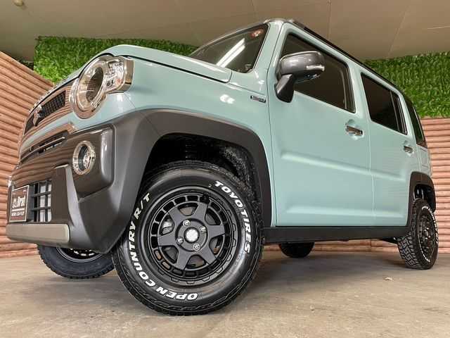 スズキ ハスラー Jスタイル Ⅱ 道北・旭川 2023(令5)年 0.4万km オフブルーメタリック/ガンメタリック2トーンルーフ 【2407030164】/WEDS　マッドヴァンスX タイプS（社外）/オープンカントリーR/T（社外）/1インチリフトアップキット（社外）/ディスプレイオーディオ/サイドカメラ/フロントカメラ/ステアリングスイッチ/電動格納ミラー/ウィンカーミラー/クルーズコントロール/ダウンヒルアシストコントロール/コーナーセンサー/社外パーツ取り付けあり