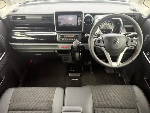 スズキ スペーシア カスタム HYBRID XS ターボ 茨城県 2018(平30)年 9.2万km ピュアホワイトパール/ブラック2トーン 社外ナビ　/-BT/TV/AM/FM/クルーズコントロール　/バックカメラ　/両側パワースライドドア　/ＥＴＣ　/ドライブレコーダー/アイドリングストップ　/D席シートヒーター　/コーナーセンサー　/オートライト　/衝突軽減システム　/盗難防止装置　/純正ＡＷ