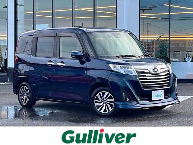 トヨタ ルーミー カスタムG 新潟県 2018(平30)年 6.8万km レーザーブルークリスタルシャイン 純正9インチナビ/(Bluetooth/AM/FM/CD/DVD)/フルセグTV/レーダークルーズコントロール/両側パワースライドドア/衝突軽減システム/バックカメラ/4WD/LEDヘッドライト/純正AW付タイヤ/純正フロアマット/コーナーセンサー/ETC/ステアリングスイッチ/レザー調シートカバー