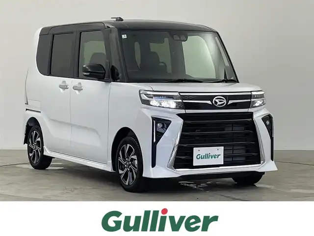 ダイハツ タント カスタム X 千葉県 2025(令7)年 0.1千km ブラックマイカメタリック/シャイニングホワイトパール スマートアシスト/・衝突回避支援ブレーキ機能/・衝突警報機能/・ブレーキ制御付誤発進抑制機能/・車線逸脱警報機能/・車線逸脱抑制制御機能/・路側逸脱警報機能/・ふらつき警報/・先行車発進お知らせ機能/・標識認識機能（進入禁止／最高速度／一時停止）/・アダプティブドライビングビーム/・コーナーセンサー/スマートキー/両側パワースライドドア/LEDヘッドライト/サイド/カーテンエアバッグ
