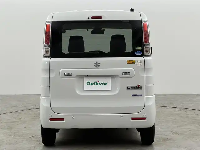 スズキ スペーシア HYBRID X 福岡県 2018(平30)年 1.5万km ピュアホワイトP 社外８型ナビ／フルセグＴＶ　/バックカメラ　/ＥＴＣ　/コーナーセンサー/衝突被害軽減ブレーキ　/レーンキープ　/アイドリングストップ　/電動格納式ドアミラー　/両側電動スライドドア　/シートヒーター　/レベライザー