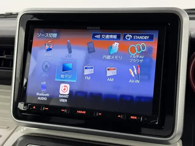 スズキ スペーシア HYBRID X 福岡県 2018(平30)年 1.5万km ピュアホワイトP 社外８型ナビ／フルセグＴＶ　/バックカメラ　/ＥＴＣ　/コーナーセンサー/衝突被害軽減ブレーキ　/レーンキープ　/アイドリングストップ　/電動格納式ドアミラー　/両側電動スライドドア　/シートヒーター　/レベライザー