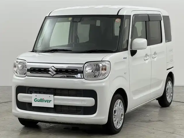 スズキ スペーシア HYBRID X 福岡県 2018(平30)年 1.5万km ピュアホワイトP 社外８型ナビ／フルセグＴＶ　/バックカメラ　/ＥＴＣ　/コーナーセンサー/衝突被害軽減ブレーキ　/レーンキープ　/アイドリングストップ　/電動格納式ドアミラー　/両側電動スライドドア　/シートヒーター　/レベライザー
