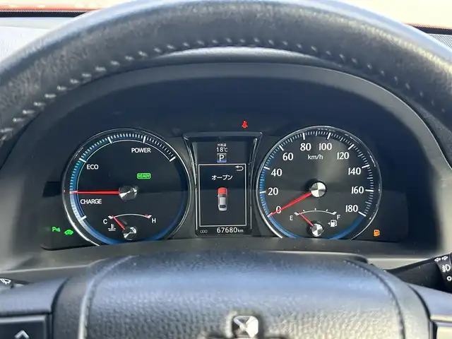 トヨタ クラウン ハイブリッド アスリートS 静岡県 2016(平28)年 6.8万km オレンジM 特別カラー茜色/純正9インチメーカーナビ/（FM/AM/Bluetooth/AUX/CD/Blue-ray）/フルセグTV/純正エアロモデリスタ/純正ドラレコ/ETC2.0/バックカメラ/オートライト/レーダークルーズコントロール/クリアランスソナー/パワーシート/シートヒーター/純正19AW