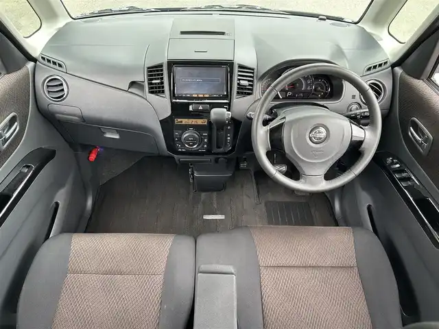 日産 ルークス ハイウェイスター ターボ 福岡県 2012(平24)年 8.2万km ブルーイッシュブラック 純正ナビ（Bluetooth・フルセグテレビ・DVD・CD・AM・FM）/両側パワースライドドア/バックカメラ/ETC/プッシュスタートボタン/オートライト/ウインカーミラー/14インチ純正アルミホイール/純正フロアマット/スマートキー/AACエアコン/盗難防止装置/パワーウィンド/ドアバイザー