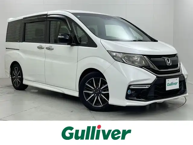 ホンダ ステップワゴン モデューロX 茨城県 2017(平29)年 7.7万km パール 純正ナビ/・メモリナビ/・バックカメラ/・CDチェンジャー/・Bluetooth接続/フルエアロ/両側パワースライドドア/ドライブレコーダー/レーンアシストキープ/LEDヘッドライト/ウインカーミラー/パドルシフト/ハーフレザーシート/カーテンエアバッグ/USB入力/アイドリングストップ/エンジンスタート/オートライト/盗難防止装置/横滑り防止装置/衝突被害防止装置/ABS