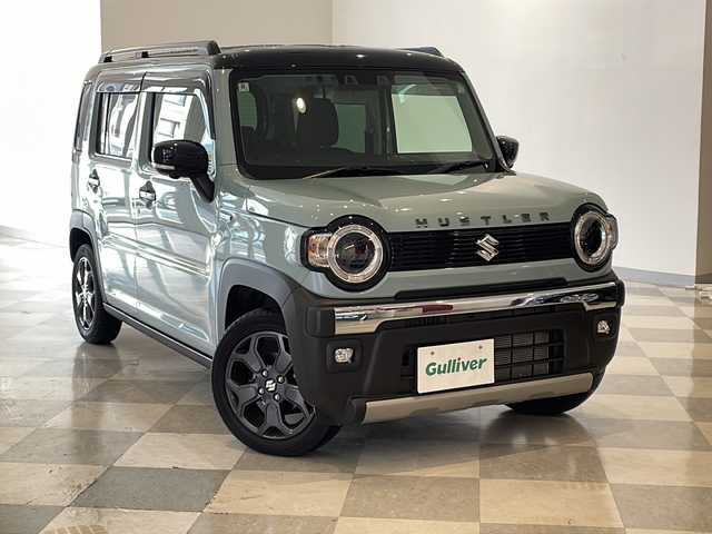 スズキ ハスラー タフワイルド・ターボ 福井県 2024(令6)年 0.6万km オフブルーメタリック/ブラック 2トーン 純正9インチメモリーナビ/フルセグTV/BT/DVD/CD/USB/全方位モニター/セーフティサポート/・アダプティブクルーズコントロール/・デュアルカメラブレーキサポート/・後退時ブレーキサポート/・パーキングセンサー/・車線逸脱抑制機能/・車線逸脱警報機能/・ふらつき警報機能/・先行車発進お知らせ機能/・標識認識機能/・ハイビームアシスト/ETC/シートヒーター/オートライト/LEDヘッドライト/LEDフォグランプ/純正15インチアルミホイール/ルーフレール/MTモード付AT/プッシュスタート/スマートキー×2