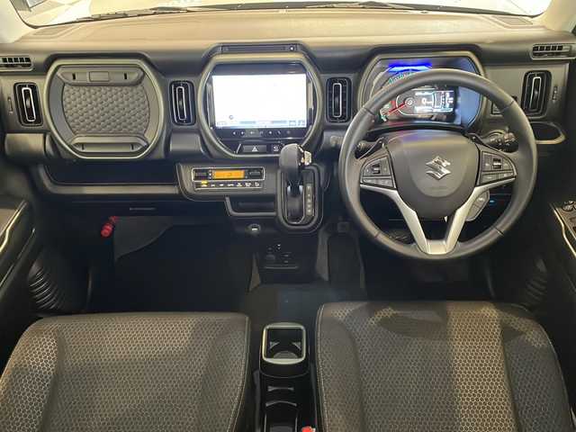 スズキ ハスラー タフワイルド・ターボ 福井県 2024(令6)年 0.6万km オフブルーメタリック/ブラック 2トーン 純正9インチメモリーナビ/フルセグTV/BT/DVD/CD/USB/全方位モニター/セーフティサポート/・アダプティブクルーズコントロール/・デュアルカメラブレーキサポート/・後退時ブレーキサポート/・パーキングセンサー/・車線逸脱抑制機能/・車線逸脱警報機能/・ふらつき警報機能/・先行車発進お知らせ機能/・標識認識機能/・ハイビームアシスト/ETC/シートヒーター/オートライト/LEDヘッドライト/LEDフォグランプ/純正15インチアルミホイール/ルーフレール/MTモード付AT/プッシュスタート/スマートキー×2