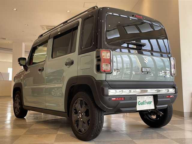 スズキ ハスラー タフワイルド・ターボ 福井県 2024(令6)年 0.6万km オフブルーメタリック/ブラック 2トーン 純正9インチメモリーナビ/フルセグTV/BT/DVD/CD/USB/全方位モニター/セーフティサポート/・アダプティブクルーズコントロール/・デュアルカメラブレーキサポート/・後退時ブレーキサポート/・パーキングセンサー/・車線逸脱抑制機能/・車線逸脱警報機能/・ふらつき警報機能/・先行車発進お知らせ機能/・標識認識機能/・ハイビームアシスト/ETC/シートヒーター/オートライト/LEDヘッドライト/LEDフォグランプ/純正15インチアルミホイール/ルーフレール/MTモード付AT/プッシュスタート/スマートキー×2