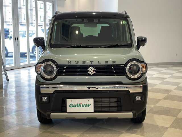 スズキ ハスラー タフワイルド・ターボ 福井県 2024(令6)年 0.6万km オフブルーメタリック/ブラック 2トーン 純正9インチメモリーナビ/フルセグTV/BT/DVD/CD/USB/全方位モニター/セーフティサポート/・アダプティブクルーズコントロール/・デュアルカメラブレーキサポート/・後退時ブレーキサポート/・パーキングセンサー/・車線逸脱抑制機能/・車線逸脱警報機能/・ふらつき警報機能/・先行車発進お知らせ機能/・標識認識機能/・ハイビームアシスト/ETC/シートヒーター/オートライト/LEDヘッドライト/LEDフォグランプ/純正15インチアルミホイール/ルーフレール/MTモード付AT/プッシュスタート/スマートキー×2