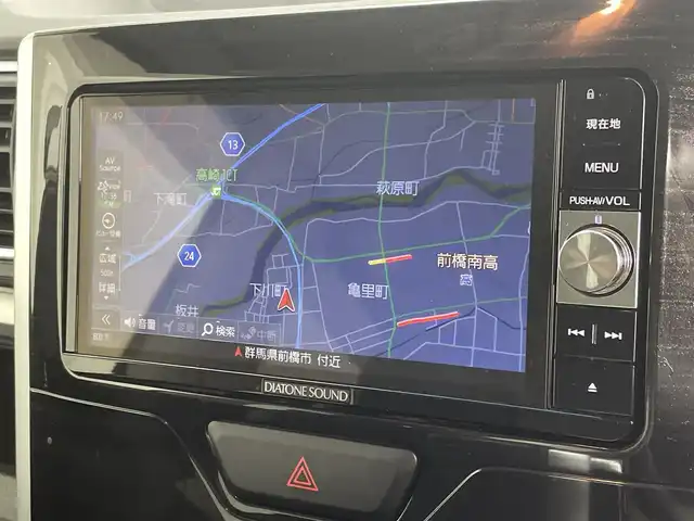 ダイハツ タント カスタム RS トップED SAⅡ 群馬県 2016(平28)年 3.7万km ブラックマイカメタリック 純正ナビ　バックカメラ　両側パワースライドドア　衝突軽減システム　レーンアシスト　横滑り防止　オートライト　LEDヘッドライト　純正アルミホイール　スマートキー　プッシュスタート　禁煙車