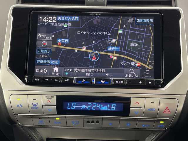 トヨタ ランドクルーザー プラド TX 愛知県 2023(令5)年 1.2万km アティチュードブラックマイカ アルパインナビ/・フルセグテレビ/・CD/DVD/・Bluetooth/バックカメラ/フリップダウンモニター(アルパイン)/追従型クルーズコントロール/ETC/４WD/オートライト/オートハイビーム/スマートキー/プッシュスタート/電動格納ミラー/カーテンエアバッグ/ウォークスルー/コーナーセンサー/LEDヘッドライト
