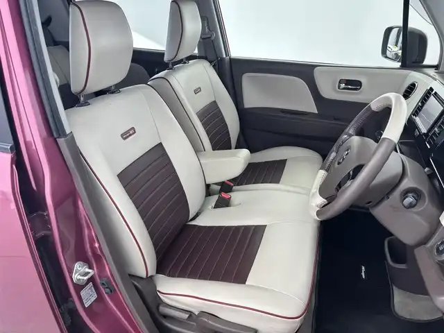 スズキ ＭＲワゴン Wit XS 富山県 2014(平26)年 9.1万km カシスピンクパールメタリック 4WD/社外ナビ（AM/FM/CD/DVD/SD/AUX/BT）/フルセグTV/バックカメラ/レザー調表皮シート/運転席シートヒーター/スマートキー×２/プッシュスタート/HIDヘッドライト/フォグランプ/オートライト/ドアバイザー/ステアリングリモコン/アイドリングストップ/純正14インチAW