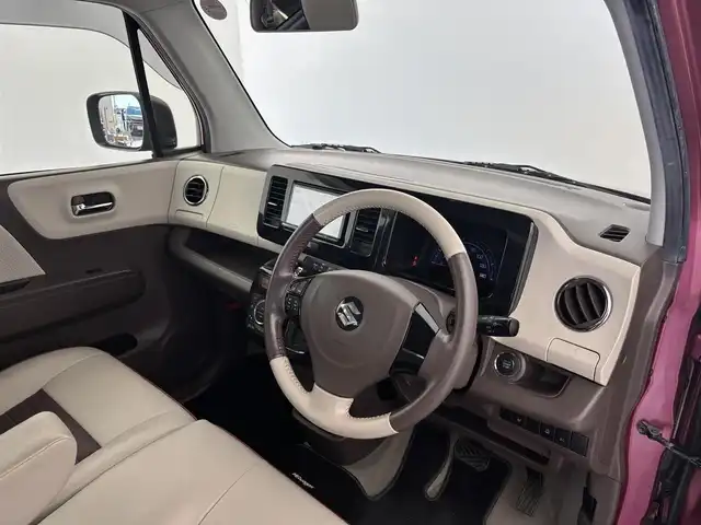 スズキ ＭＲワゴン Wit XS 富山県 2014(平26)年 9.1万km カシスピンクパールメタリック 4WD/社外ナビ（AM/FM/CD/DVD/SD/AUX/BT）/フルセグTV/バックカメラ/レザー調表皮シート/運転席シートヒーター/スマートキー×２/プッシュスタート/HIDヘッドライト/フォグランプ/オートライト/ドアバイザー/ステアリングリモコン/アイドリングストップ/純正14インチAW