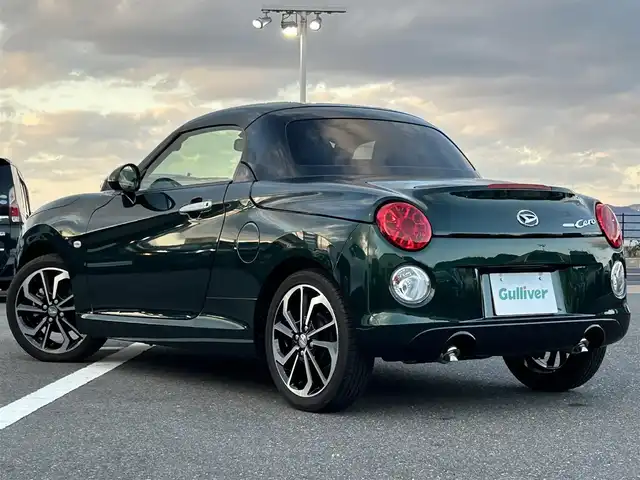 ダイハツ コペン セロ 島根県 2023(令5)年 1.2万km ブリティッシュグリーンマイカ 登録時走行距離11130km/ワンオーナー/電動オープン/マニュアルモード付きAT/アイドリングストップ/オートライト/LEDヘッドライト/フォグランプ/スマートキー/プッシュスタート/横滑り防止装置/ETC/純正16インチAW/禁煙車/取扱説明書/保証書
