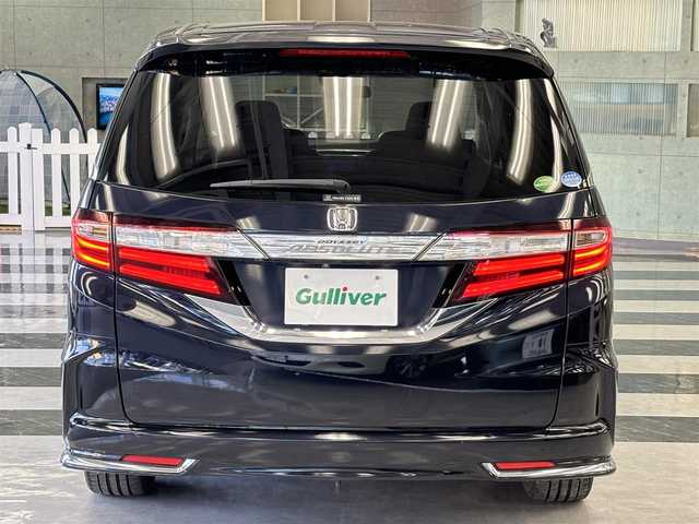 ホンダ オデッセイ アブソルート 千葉県 2014(平26)年 8.8万km プレミアムヴィーナスブラックP ７人乗り/両側パワースライドドア/シティブレーキアシスト/純正インターナビ/・フルセグTV/・Bluetoothオーディオ/・HDMI接続可/・USB端子２個/純正後席フリップダウンモニター/バックカメラ/ビルトインETC/コムテック　フロントドライブレコーダー　HDR-102/アイドリングストップ/クルーズコントロール/パドルシフト/ハーフレザーシート/後席ロールサンシェード/純正フロアマット/取扱説明書/ナビ取扱説明書/保証書