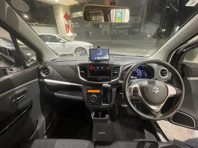 スズキ ワゴンＲ スティングレー T 神奈川県 2013(平25)年 8.6万km ブルーイッシュブラックパール3 社外オーディオCD＆USB/ポータブルナビ＆ワンセグTV/ETC/パドルシフト/アイドリングストップ/純正15inアルミホイール/オートライト/HIDライト/フォグランプ/ウインカーミラー/電動格納ミラー/スマートキー/プッシュスタート/Wエアバッグ/ABS/ドアバイザー/フロアマット/保証書/取扱説明書/スペアキー