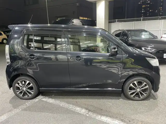 スズキ ワゴンＲ スティングレー T 神奈川県 2013(平25)年 8.6万km ブルーイッシュブラックパール3 社外オーディオCD＆USB/ポータブルナビ＆ワンセグTV/ETC/パドルシフト/アイドリングストップ/純正15inアルミホイール/オートライト/HIDライト/フォグランプ/ウインカーミラー/電動格納ミラー/スマートキー/プッシュスタート/Wエアバッグ/ABS/ドアバイザー/フロアマット/保証書/取扱説明書/スペアキー