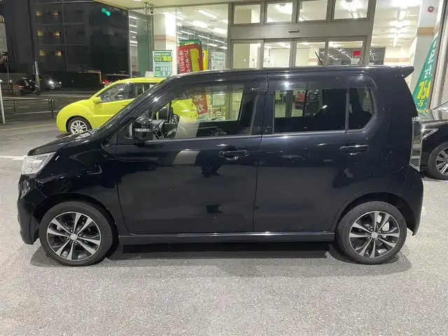 スズキ ワゴンＲ スティングレー T 神奈川県 2013(平25)年 8.6万km ブルーイッシュブラックパール3 社外オーディオCD＆USB/ポータブルナビ＆ワンセグTV/ETC/パドルシフト/アイドリングストップ/純正15inアルミホイール/オートライト/HIDライト/フォグランプ/ウインカーミラー/電動格納ミラー/スマートキー/プッシュスタート/Wエアバッグ/ABS/ドアバイザー/フロアマット/保証書/取扱説明書/スペアキー