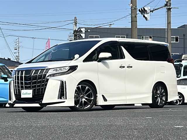 トヨタ アルファード S Cパッケージ 愛知県 2019(令1)年 8.1万km ラグジュアリーホワイトパールクリスタルシャインガラスフレーク /禁煙車//ワンオーナー//TRD19インチAW//TRDエアロ（フロント・サイド・リア）//サンルーフ//パーフェクトダンパー３（車高調）//黒革シート//メモリー付パワーシート//シートヒーター//エアシート//純正12.1型フリップダウンモニター//ACC/LTA/PKSB/PCS/RSA//純正10インチナビ//CD/DVD/BT/フルセグ/HDMI/MSV//TVキャンセラー//純正前方ドライブレコーダー//パワーバックドア//ETC//電子制御パーキングブレーキ//ブレーキホールド//横滑り防止装置//盗難防止装置//前後クリアランスソナー//ウッドコンビステアリング//ステアリングスイッチ//ステアリングヒーター//LEDオートライト//フォグランプ//オートマチックハイビーム//純正フロアマット//ドアバイザー//新車時保証書//ディーラー記録簿　R1.7 R1.11 R2.5 R4.5 R6.5 R7.2//取扱説明書//純正AW積込み//社外スタッドレス積込み