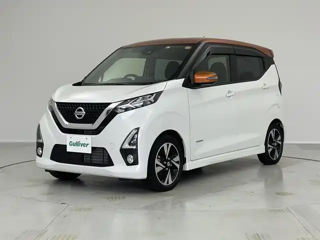 日産 デイズ HWS G ターボ プロパイロットED 茨城県 2019(令1)年 1.6万km プレミアムサンシャインオレンジメタリック/シルキーホワイト 純正９型ナビ　フルセグＴＶ　全周囲カメラ　ＥＴＣ　プロパイロット　純正ドライブレコーダー　アダプティブクルーズコントロール　ＬＥＤライト　オートハイビーム　純正１５インチアルミホイール　スマートキー