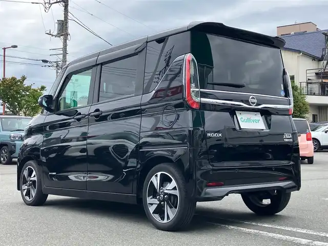 日産 ルークス HWS Gターボ プロパイロットED 静岡県 2021(令3)年 1.8万km ブラック エンジンスタートボタン/パワーステアリング/パワーウィンドウ/アイドリングストップ/スマートキー/オートエアコン/クルーズコントロール/全方位カメラ/純正ナビ（CD.DVD）/ベンチシート/両側パワースライドドア/純正アルミホイール/ABS/横滑り防止装置/コーナーセンサー前後/オートライト/LEDライト/W+サイドエアバック/衝突軽減システム