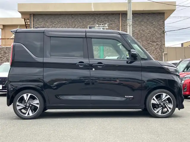 日産 ルークス HWS Gターボ プロパイロットED 静岡県 2021(令3)年 1.8万km ブラック エンジンスタートボタン/パワーステアリング/パワーウィンドウ/アイドリングストップ/スマートキー/オートエアコン/クルーズコントロール/全方位カメラ/純正ナビ（CD.DVD）/ベンチシート/両側パワースライドドア/純正アルミホイール/ABS/横滑り防止装置/コーナーセンサー前後/オートライト/LEDライト/W+サイドエアバック/衝突軽減システム